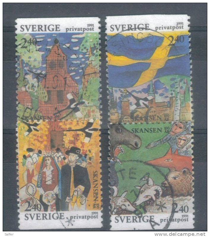 SCHWEDEN  1991  100 ° Park Skansen  Gestempelt - Used Stamps