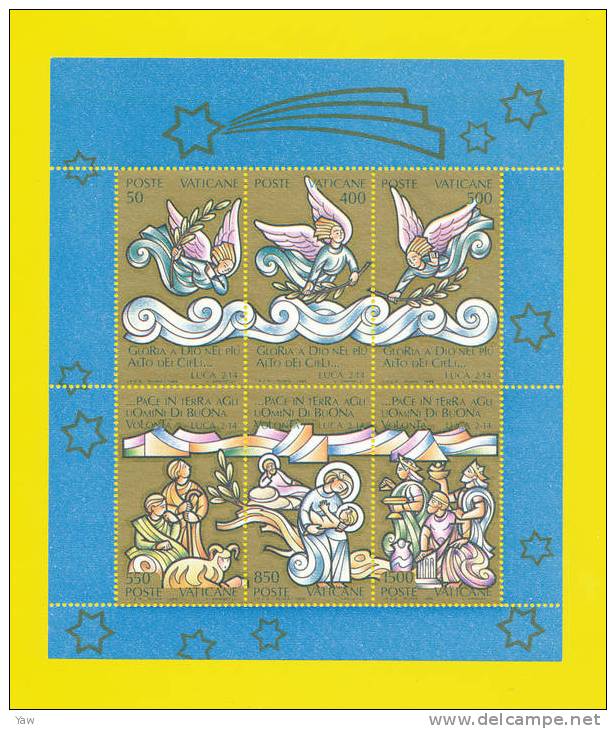 VATICANO 1988  NATALE, NOËL, CHRISTMAS. BF YT 10 MNH** - Blocs & Feuillets