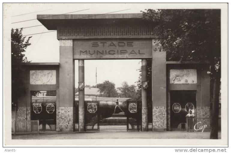 ´Stade Municipal´ Town Stadium Charleville France On Real Photo Vintage Postcard - Charleville