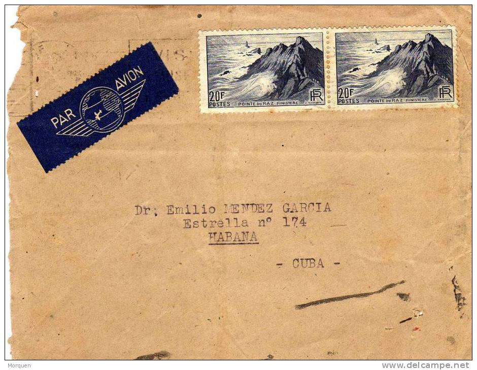 Carta Aerea NICE (Alpes Maritimes) A  Habana CUBA - Briefe U. Dokumente