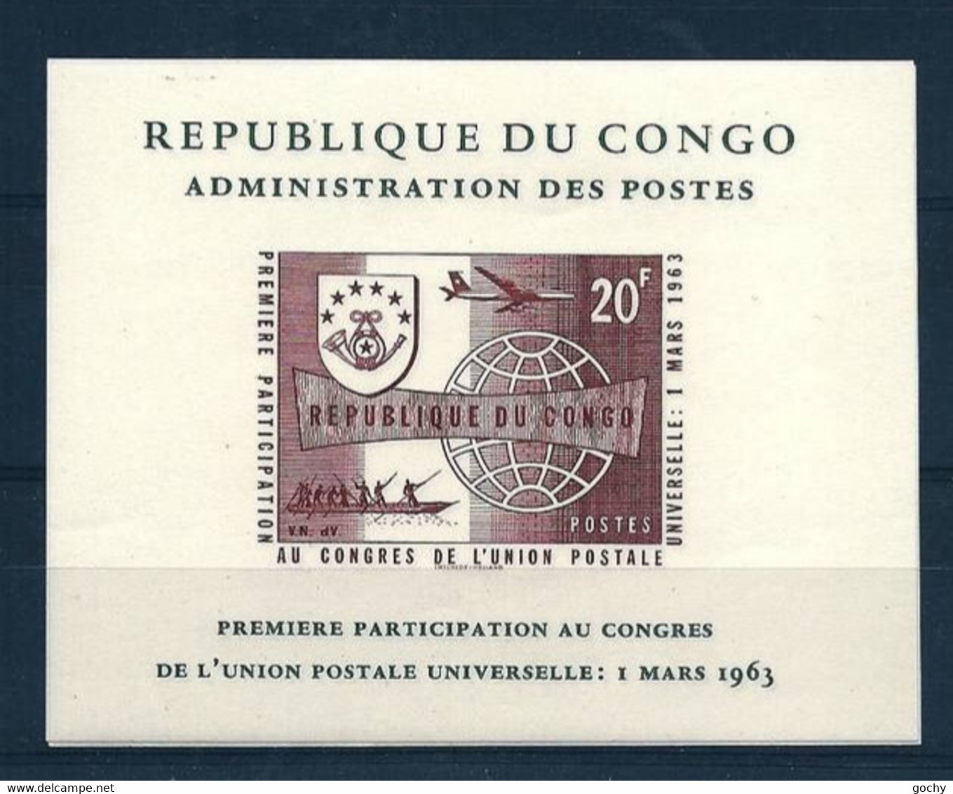 CONGO : Feuillet De Luxe :LX476   * 1963 Non Dentelé(30,00&euro;) ++++++++++ - Otros & Sin Clasificación