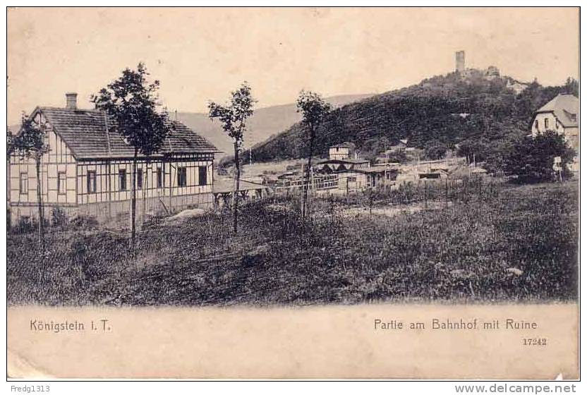 Konigstein - Partie Am Bahnhof Mit Ruine - Koenigstein (Saechs. Schw.)