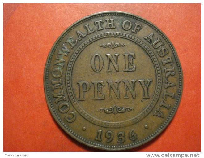 2754 AUSTRALIA  ONE PENNY   GEORGE V     AÑO / YEAR  1936   VF - Penny