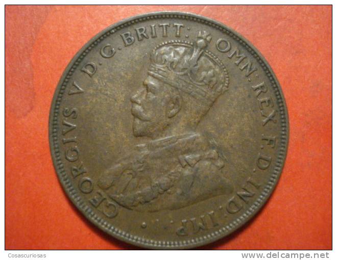 2758 AUSTRALIA  ONE PENNY   GEORGE VI  CANGOO CANGURO ANIMAL     AÑO / YEAR  1924   XF - Penny