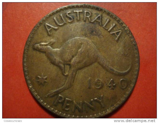 2764 AUSTRALIA  ONE PENNY   GEORGE VI  CANGOO CANGURO ANIMAL       AÑO / YEAR  1940  KG   XF - Penny