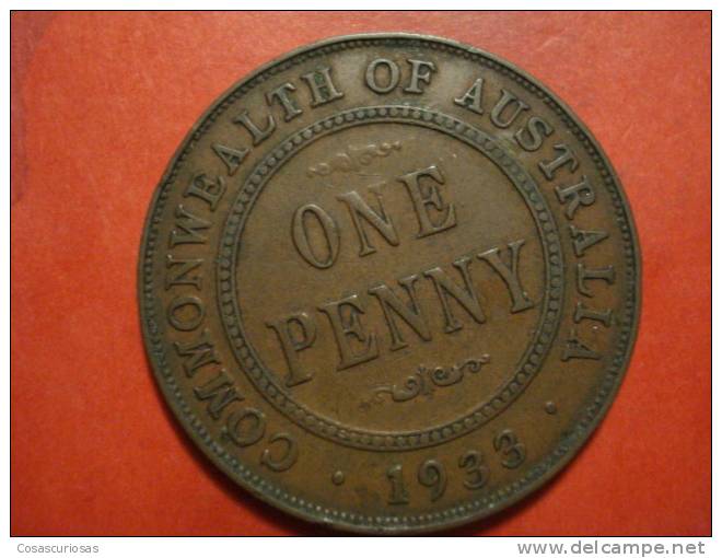 2766 AUSTRALIA  ONE PENNY   GEORGE V       AÑO / YEAR  1933   VF++ - Penny