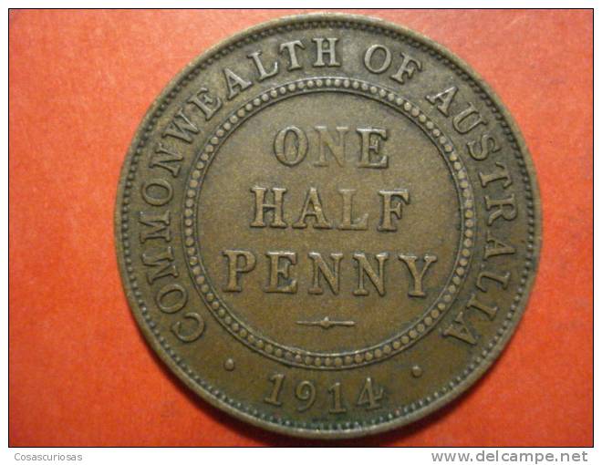 2770 AUSTRALIA   HALF  PENNY   GEORGE V       AÑO / YEAR  1914   VF - Penny