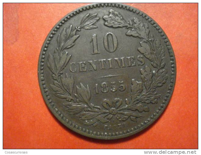 2780 LEXEMBOURG LUXEMBURGO 10 CENTIMES     AÑO / YEAR  1855  VF++ - Luxembourg
