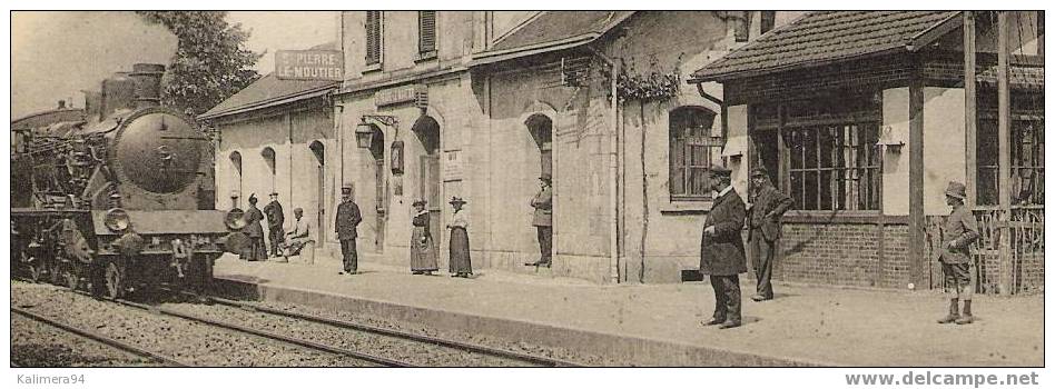 NIÈVRE  /  SAINT-PIERRE-LE-MOUTIER  /  LA  GARE  ( Belle Animation Devant TRAIN + LOCOMOTIVE En Beau Plan ! ) - Saint Pierre Le Moutier