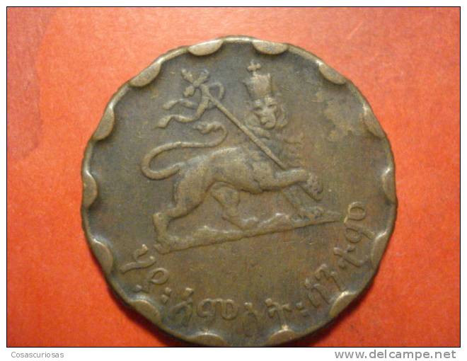 2786 ETHIOPIA ETIOPIA 25 CENTS LYON LEON ANIMAL      AÑO / YEAR  1944  VF++ - Ethiopie