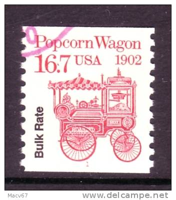 U.S. 2261  Plate 1  Single  (o)   POPCORN WAGON - Roulettes (Numéros De Planches)