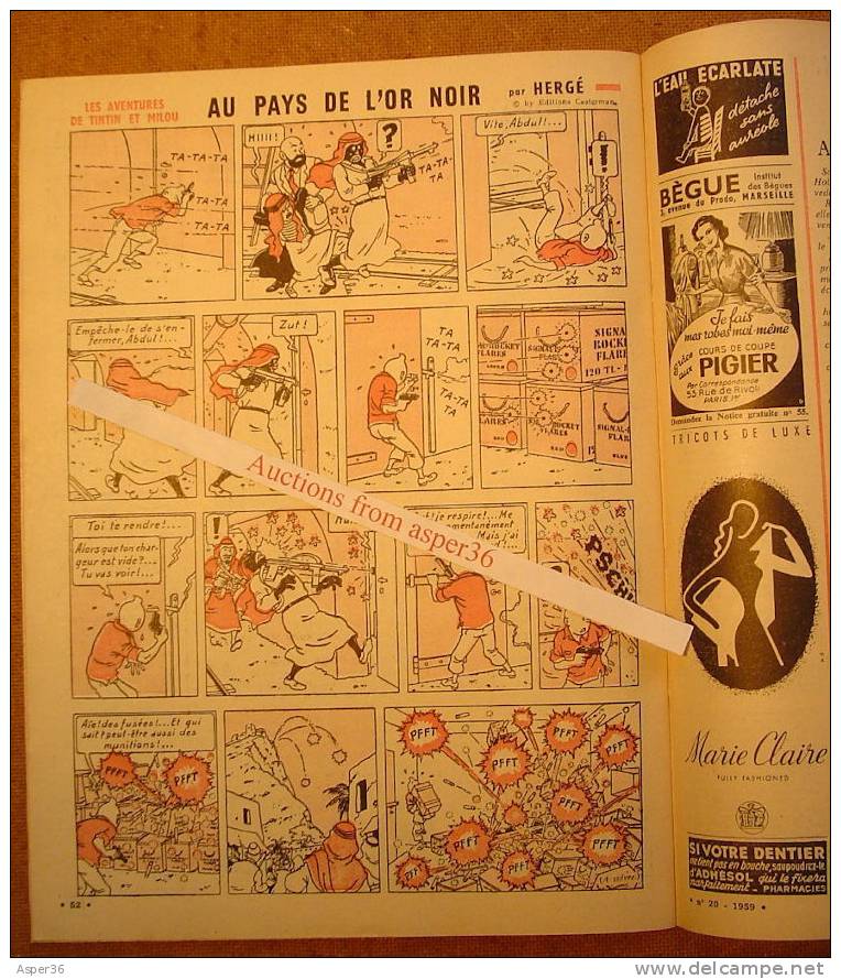 Magazine "L'Echo De La Mode" Avec 1 Page De Tintin 1959 Kuifje - Tintin