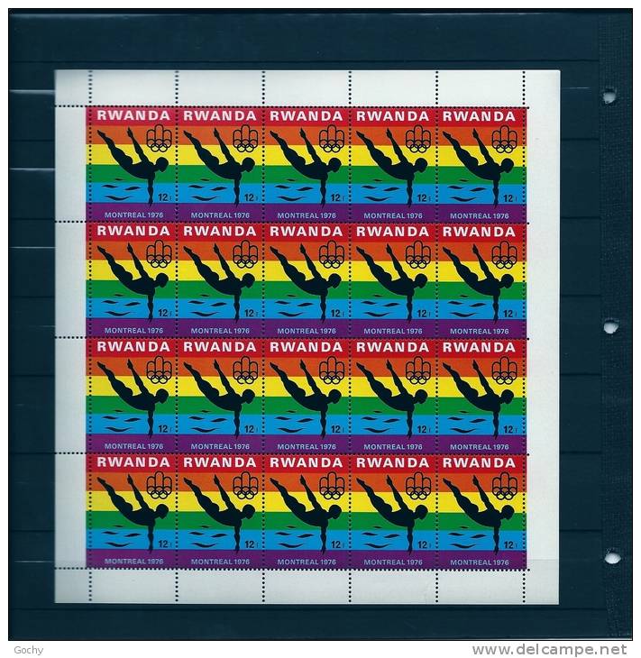 REP. RWANDA :  N°766 **--1976 En Feuille De 20 --SPORT - Unused Stamps