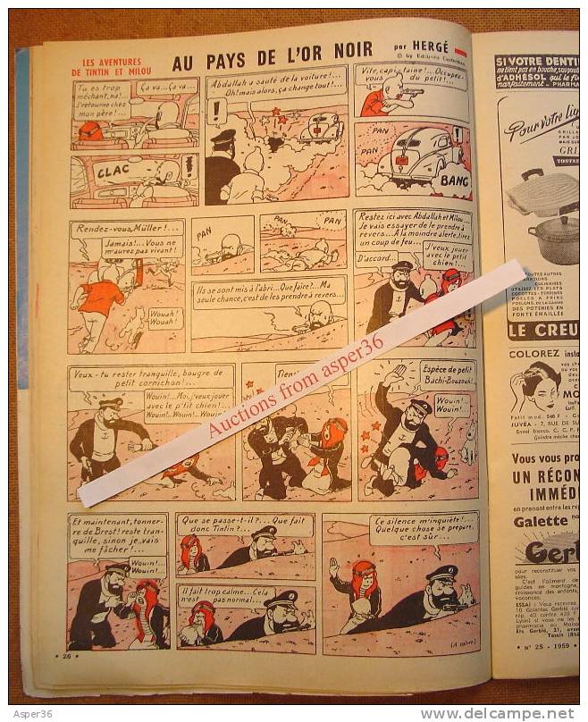 Magazine "L'Echo De La Mode" Avec 1 Page De Tintin 1959 Kuifje - Tintin