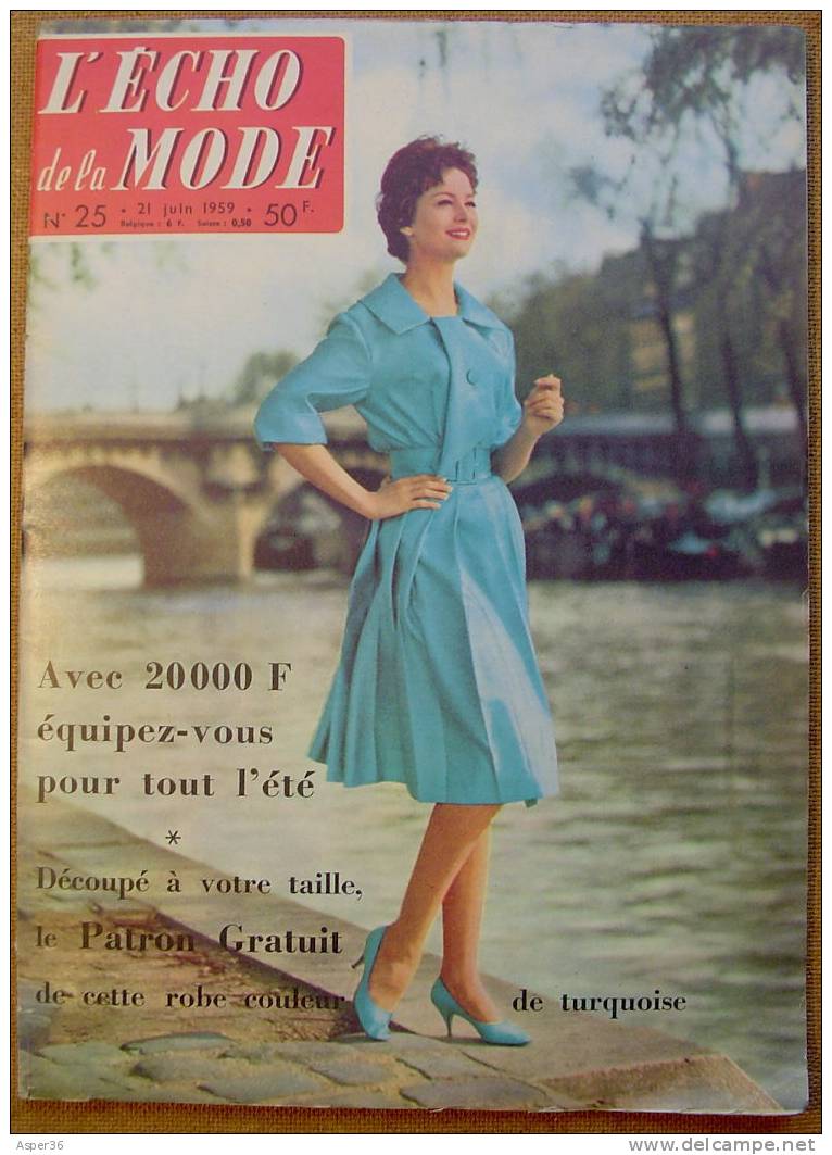 Magazine "L'Echo De La Mode" Avec 1 Page De Tintin 1959 Kuifje - Tintin