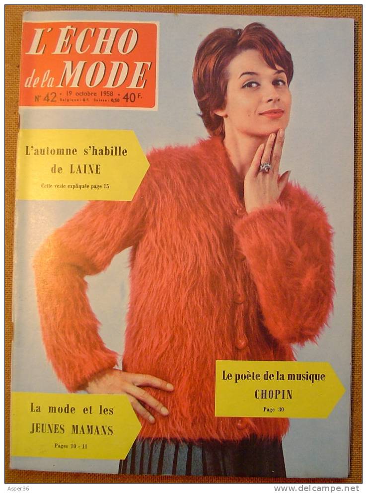 Magazine "L'Echo De La Mode" Avec 1 Page De Tintin 1958 Kuifje - Tintin