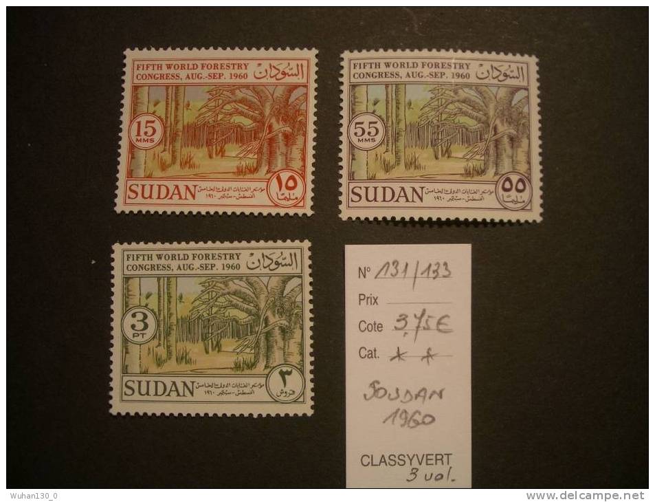 SOUDAN  **  De 1960  " Année Internationale De La Foret "      3 Val . - Soudan (1954-...)