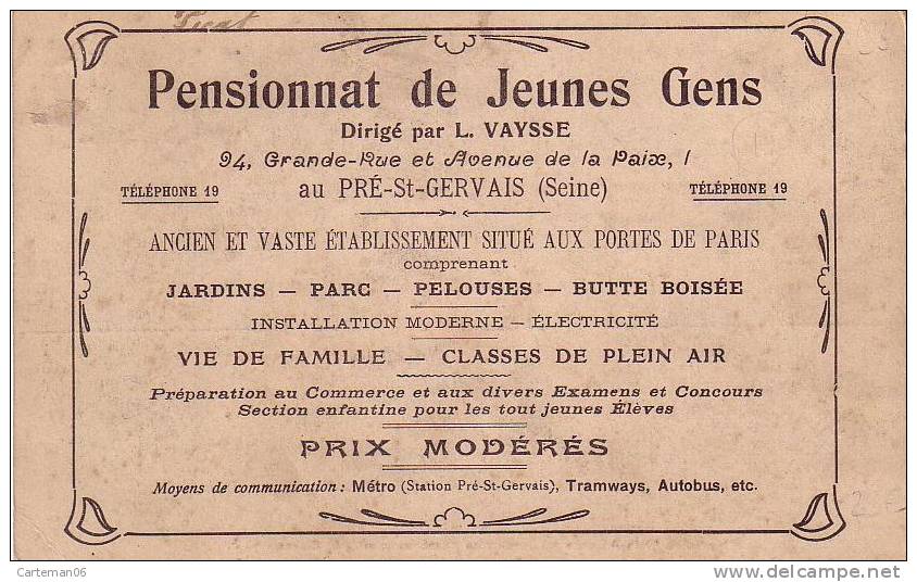 93 - Le Pré Saint-Gervais - Pensionnat De Jennes Gens - Classes De Plein Air Les Jardins De L'Etablissement - 5e Classe - Le Pre Saint Gervais