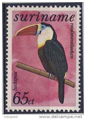 Suriname 1977 Mi 785 Aero ** Ramphastos Tucanu: White-throated Toucan / Roodsnaveltoekan / Rotschnabeltukan - Pics & Grimpeurs