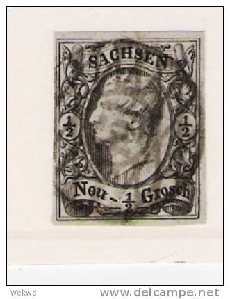 D-Sac024 / Sachsen /Mi. Nr. 8, Nummerstempel 151, Langenlungwitz (+ 10,00) - Saxe