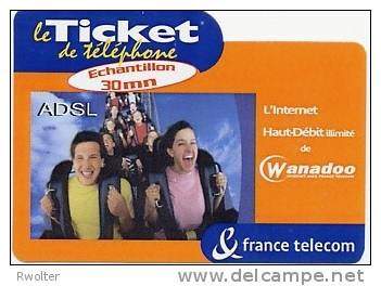 @+ Ticket France Telecom : ADSL (1 000 Ex) - Spécimen Neuf (non Gratté) - FT Tickets
