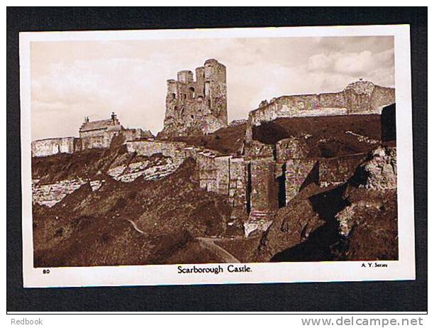 1935 Real Photo Postcard Scarborough Castle Yorkshire - Ref 221 - Scarborough