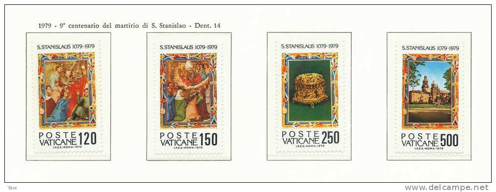 VATICANO 1979  9° CENTENARIO DEL MARTIRIO DI SAN STANISLAO VESCOVO DI CRACOVIA. SERIE COMPLETA MNH** - Théologiens