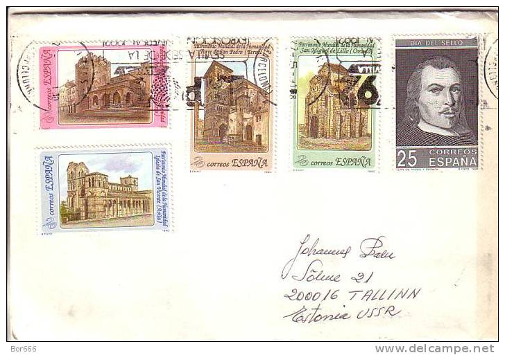 GOOD ESPERANTO Cover SPAIN To ESTONIA 1991 - Nice Stamped - Esperanto