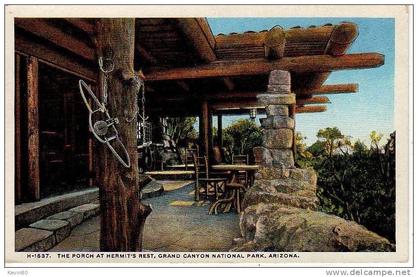 ETATS UNIS Grand Canyon National Park The Porch At Hermit's Rest Cpa Couleur - Grand Canyon