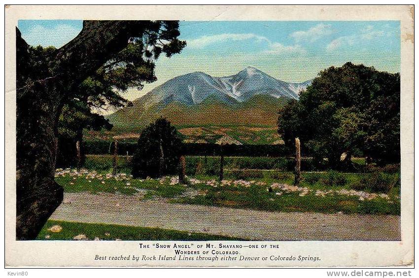 ETATS UNIS The Snow Angel Of Mt Shavano One Of The Wonders Of Colorado Cpa Couleur - Otros & Sin Clasificación