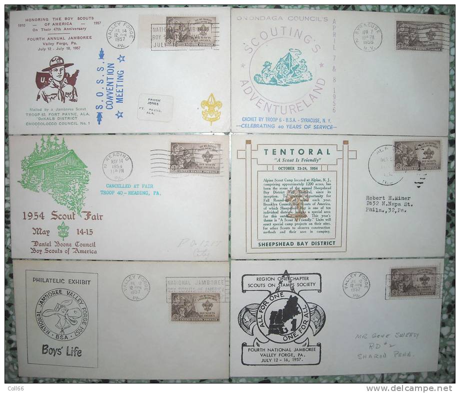 USA Boys Scouts Of America & Jamboré 32 First Day Cover Enveloppes Illustrées 1er Jour 1954 à 1960 Collection - Lettres & Documents