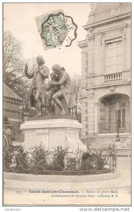 CPA De SAINT JUST EN CHAUSSEE - Statue Des Frères Haüy. - Saint Just En Chaussee