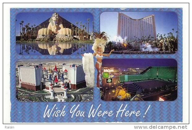 Amérique Nevada   Las Vegas Wish You Wre Here   Les Quatre"Hôtel Casinos" Les Plus Renommés Danseuse Music-Hall  TBE - Las Vegas