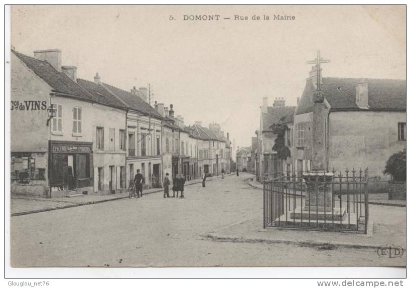 95-DOMONT- RUE DE LA MAIRIE..- CPA ANIMEE - Domont