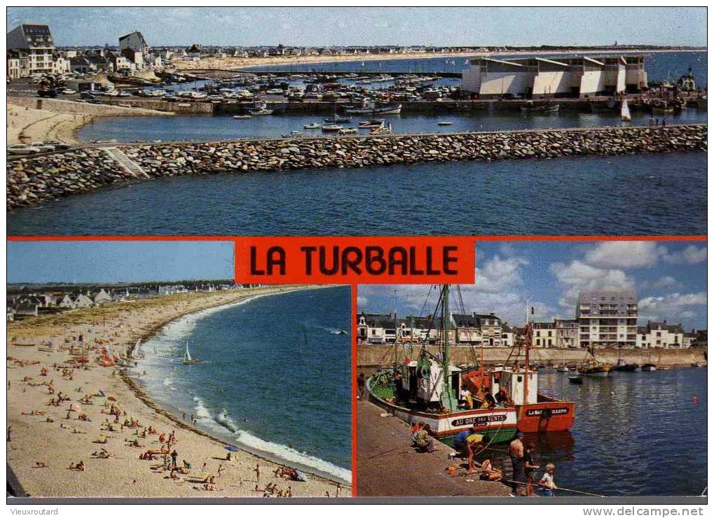 CPSM. LA TURBALLE. LE PORT, LA CRIEE ET LA PLAGE. DATEE 1979. FLAME. - La Turballe