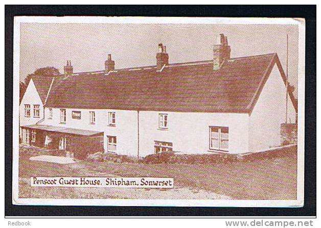 Early Postcard Penscot Guest House Shipham Near Axbridge & Cheddar Somerset - Ref 222 - Cheddar