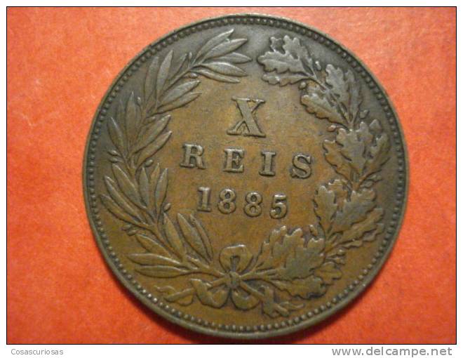 2848  PORTUGAL  X REIS  LUIZ  I      AÑO / YEAR  1885   VF++  / MBC++ - Portugal