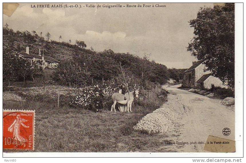 91 LA FERTE ALLAIS Vallée De Guigneve Route Du Four à Chaux Cpa Animée - La Ferte Alais