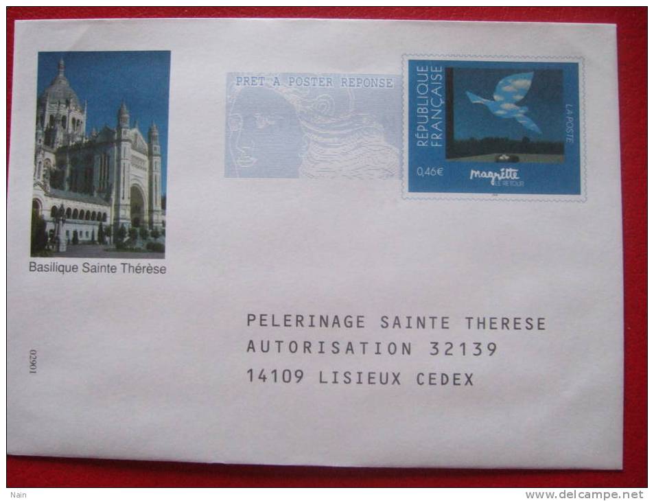 PELERINAGE SAINTE THERESE- AUTORISATON 32139 - 14109 LISIEUX - CODE 02901- Magritte . - Prêts-à-poster:reply