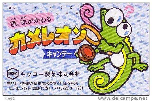 Télécarte Japon Reptile - CAMELEON - CHAMELEON Japan Phonecard - CHAMÄLEON - Krokodillen En Alligators