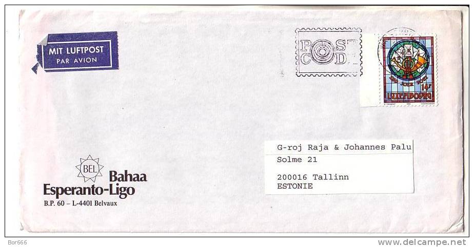 GOOD Postal Cover LUXEMBOURG To ESTONIA 1993 - Nice Stamped - Covers & Documents