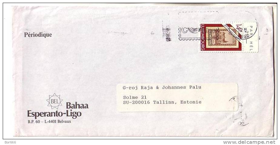 GOOD Postal Cover LUXEMBOURG To ESTONIA 1991 - Nice Stamped - Covers & Documents