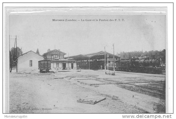 40 )) MORCENX, La Gare Et Le Ponton P L M Ed Daury - Morcenx