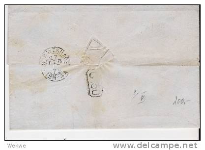 Brs188/ Aachen F1-Stempel (violett) 1872, 2 Groschen Grenztarif Nach La Haye - Covers & Documents
