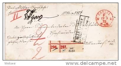 Brs194/ Cassel F (rot) 1872, Dienstsache/Paketbegleitbrief - Lettres & Documents