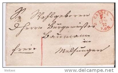 Brs195/ Cassel F 1 (rot) 1872 Nach Melsungen - Storia Postale