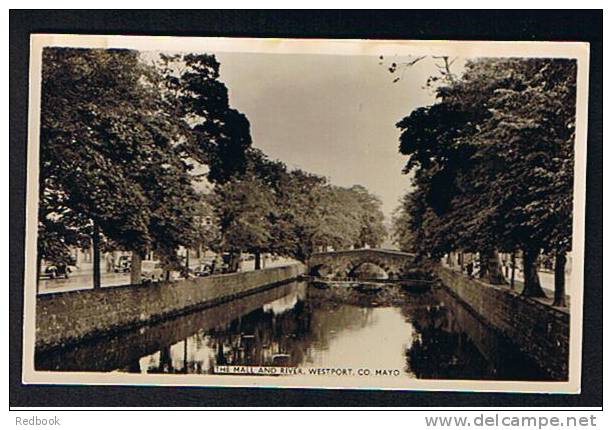 Real Photo Postcard The Mall & River Westport County Mayo Ireland Eire - Ref 223 - Mayo