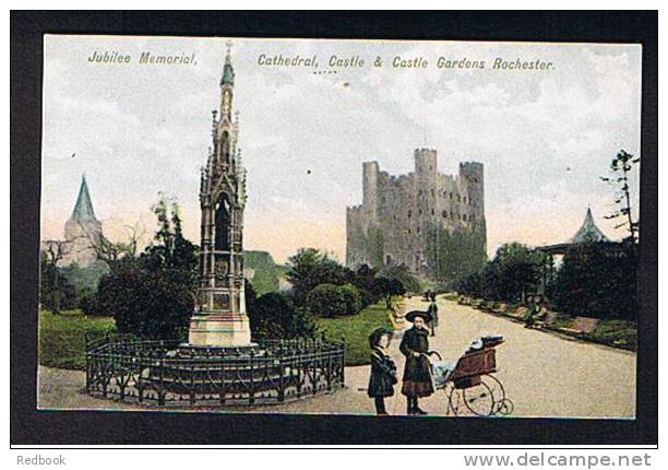 Early Postcard Rochester Kent - Jubilee Memorail Children & Pram Castle & Gardens - Ref 223 - Rochester
