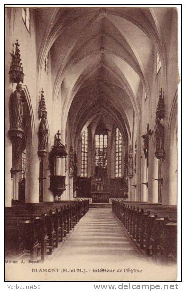 54..BLAMONT..INTERIEUR DE L EGLISE..EDITION..A.MESSE..1925 - Blamont