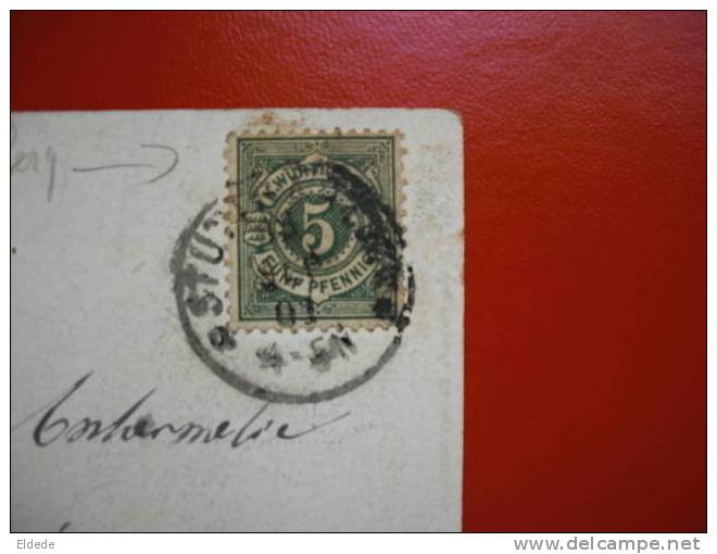 Stuttgart Gruss 1901J. Junginger's No 115 A Wurtemberg Stamp - Stuttgart